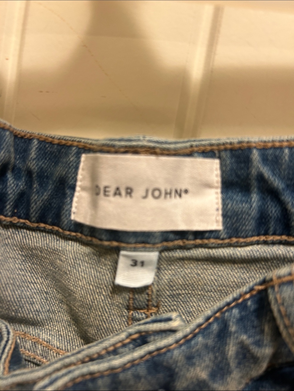 NWT Dear John Faded Blue Distressed Denim raw h Shorts - Picture 3 of 4